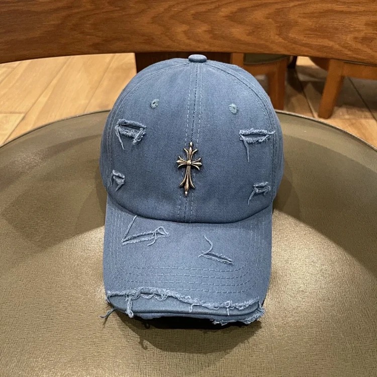 KLX09 25 new summer style ripped embroidered soft top peaked cap