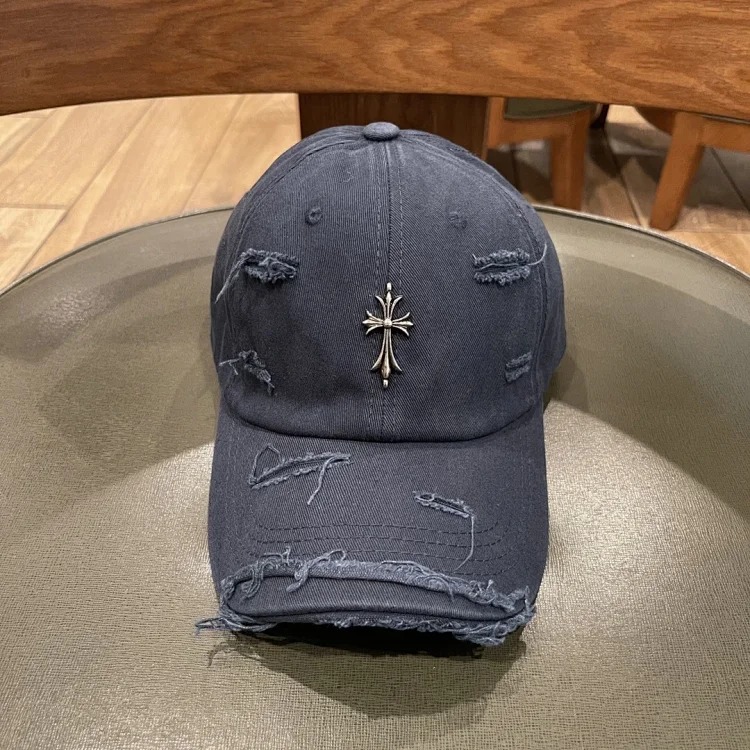 KLX09 25 new summer style ripped embroidered soft top peaked cap