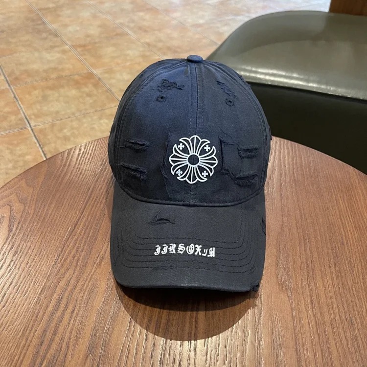 KLX09 25 new summer style ripped embroidered soft top peaked cap