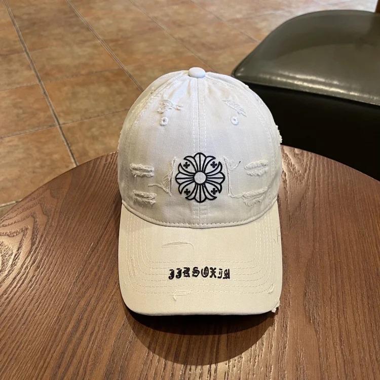 KLX09 25 new summer style ripped embroidered soft top peaked cap