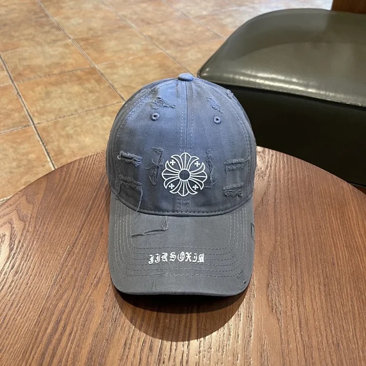 KLX09 25 new summer style ripped embroidered soft top peaked cap