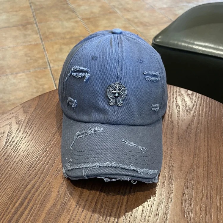 KLX09 25 new summer style ripped embroidered soft top peaked cap