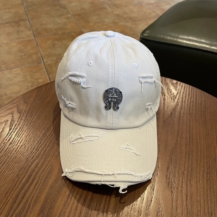 KLX09 25 new summer style ripped embroidered soft top peaked cap