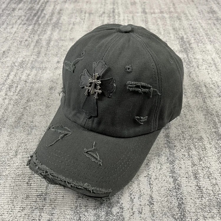 KLX09 25 new summer style ripped embroidered soft top peaked cap