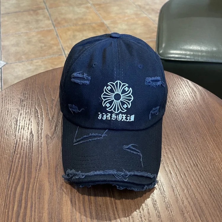 KLX09 25 new summer style ripped embroidered soft top peaked cap