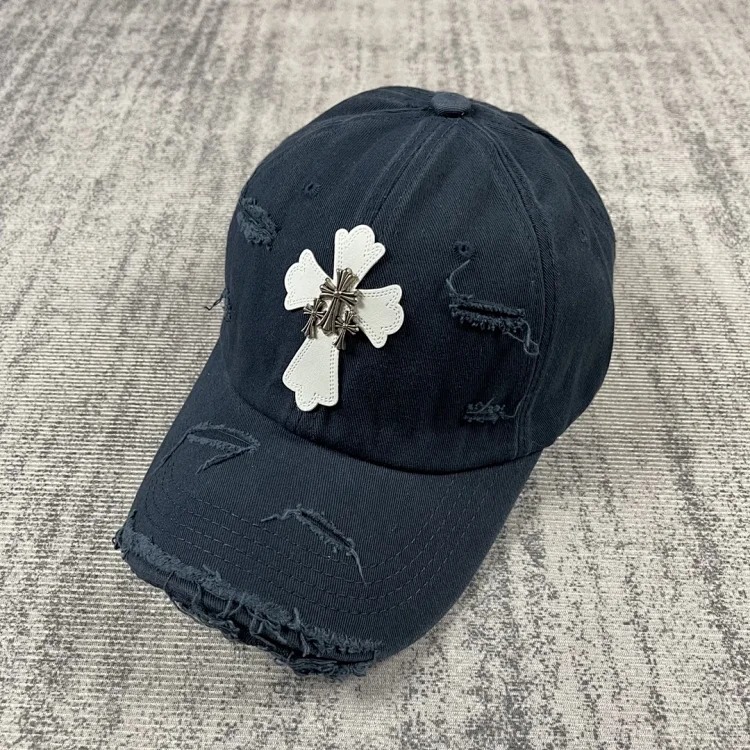 KLX09 25 new summer style ripped embroidered soft top peaked cap