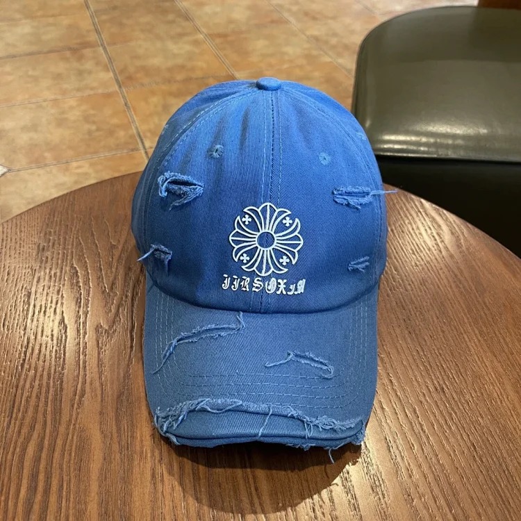 KLX09 25 new summer style ripped embroidered soft top peaked cap