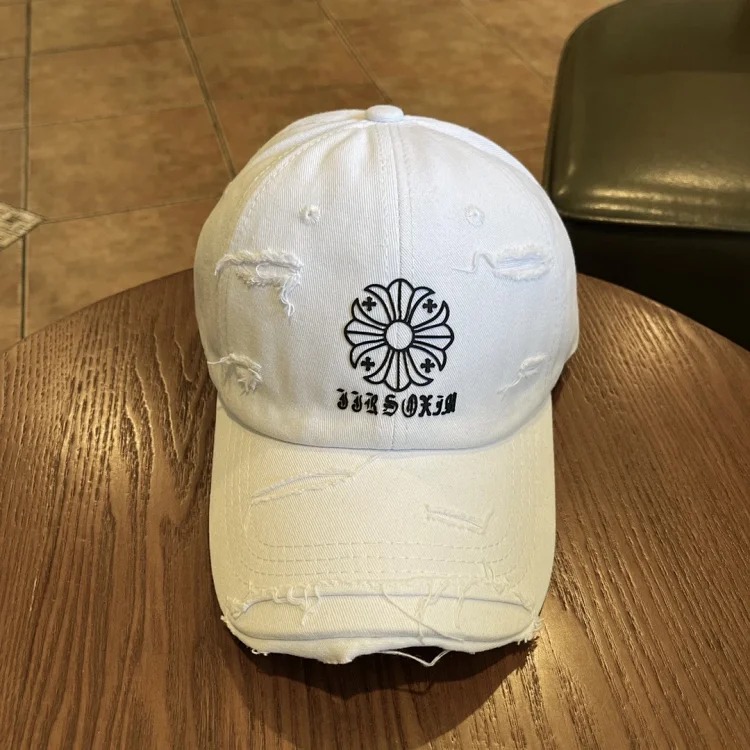 KLX09 25 new summer style ripped embroidered soft top peaked cap