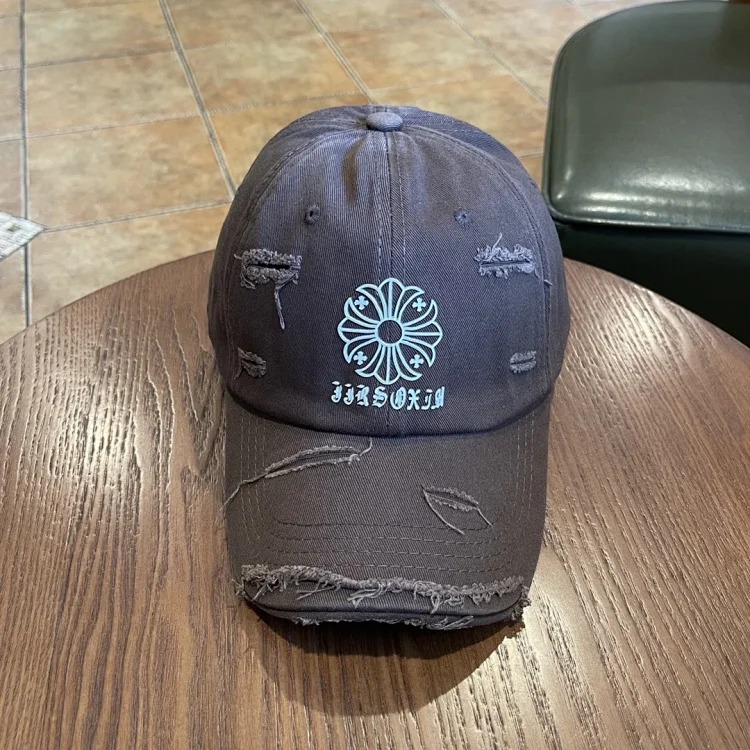 KLX09 25 new summer style ripped embroidered soft top peaked cap