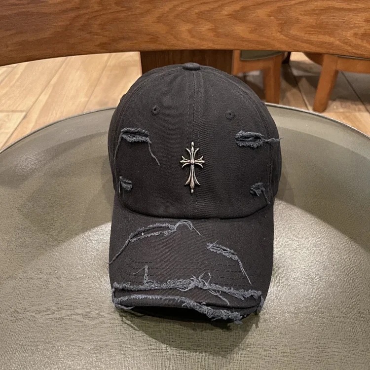 KLX09 25 new summer style ripped embroidered soft top peaked cap