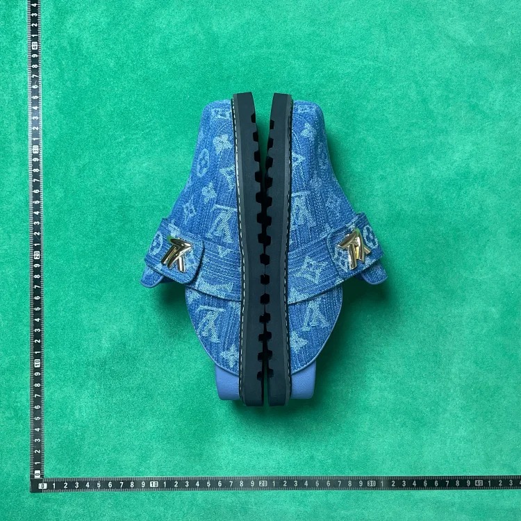 B7D denim flat round toe non-slip toe slippers image 2