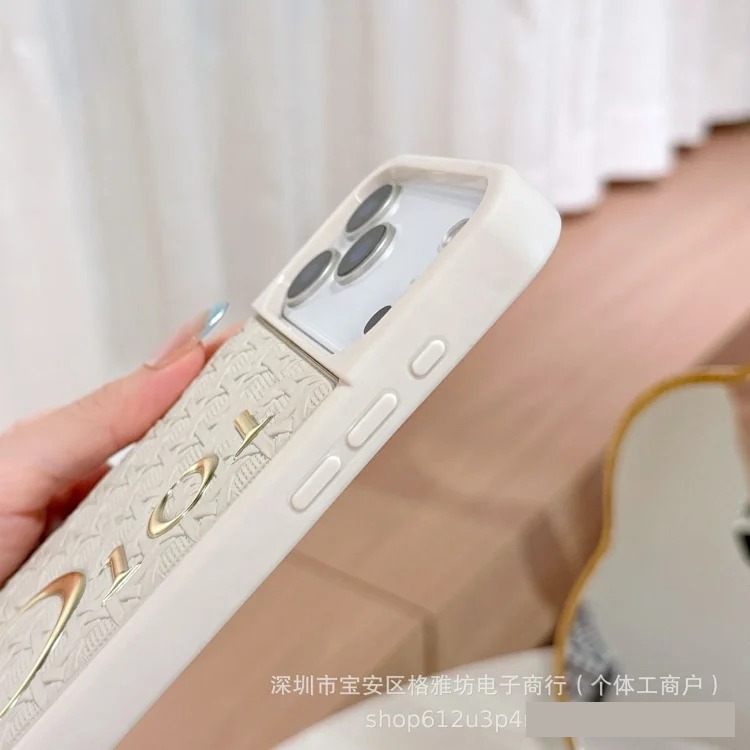 The new braided pattern is suitable for Apple 17promax mobile phone case iphone15pro all-inclusive 16pro trendy brand hot stamping