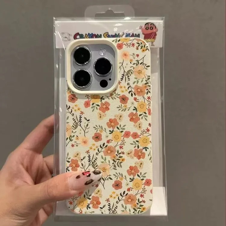 Cross-border popular leaf floral suitable for Apple IPhone13pro/17/15promax mobile phone case leather