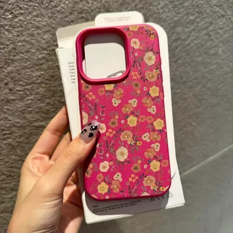 Cross-border popular leaf floral suitable for Apple IPhone13pro/17/15promax mobile phone case leather