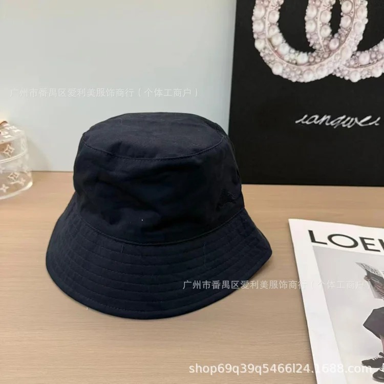 New double-sided fisherman hat embroidered adult fisherman hat double-sided wearable solid color flat top windproof camping fisherman hat