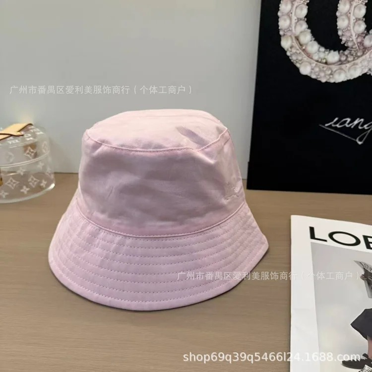 New double-sided fisherman hat embroidered adult fisherman hat double-sided wearable solid color flat top windproof camping fisherman hat