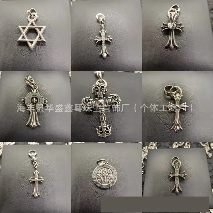 Crow European and American retro sword angel brand hip-hop sword cross pendant jewelry for men and women same style copper wholesale