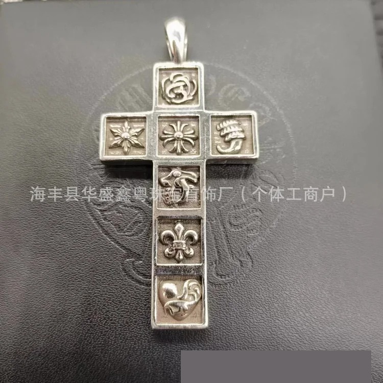Crow European and American retro sword angel brand hip-hop sword cross pendant jewelry for men and women same style copper wholesale