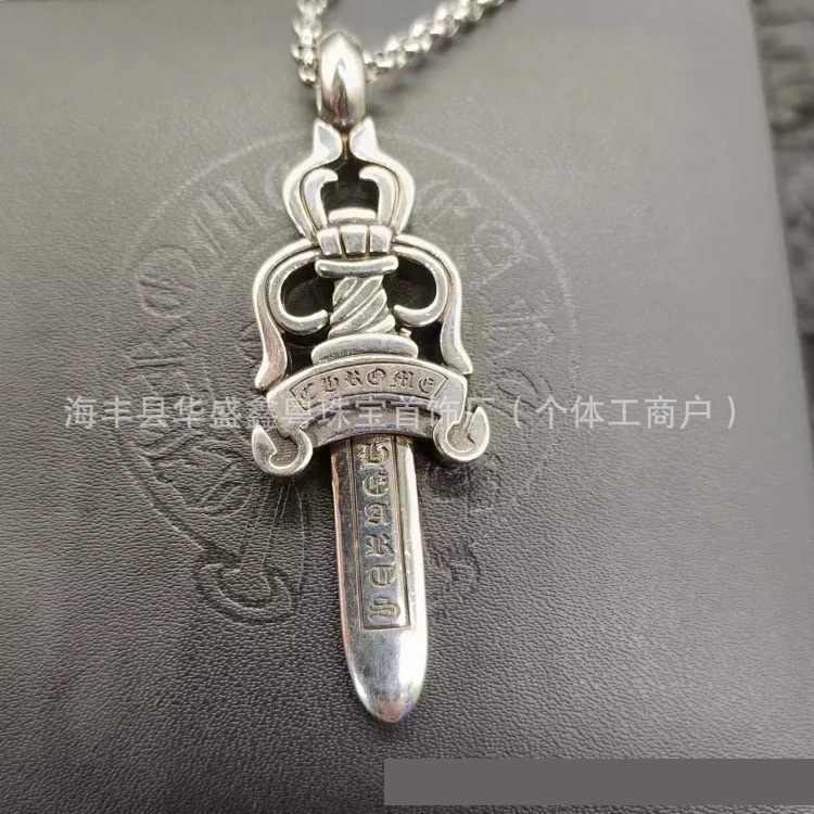 Crow European and American retro sword angel brand hip-hop sword cross pendant jewelry for men and women same style copper wholesale
