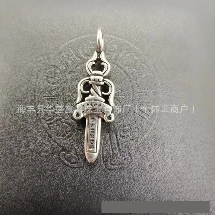 Crow European and American retro sword angel brand hip-hop sword cross pendant jewelry for men and women same style copper wholesale
