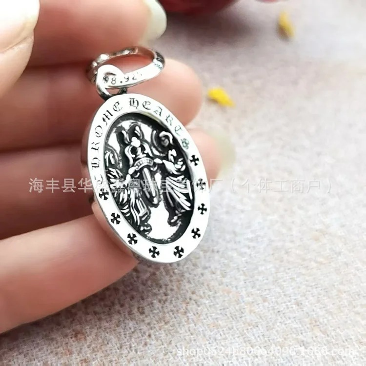 Crow European and American retro sword angel brand hip-hop sword cross pendant jewelry for men and women same style copper wholesale