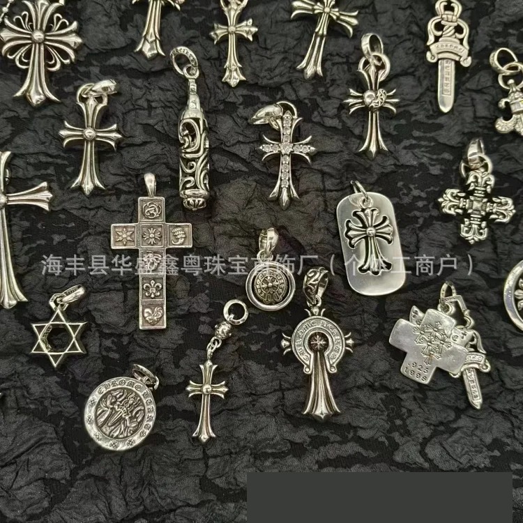 Crow European and American retro sword angel brand hip-hop sword cross pendant jewelry for men and women same style copper wholesale