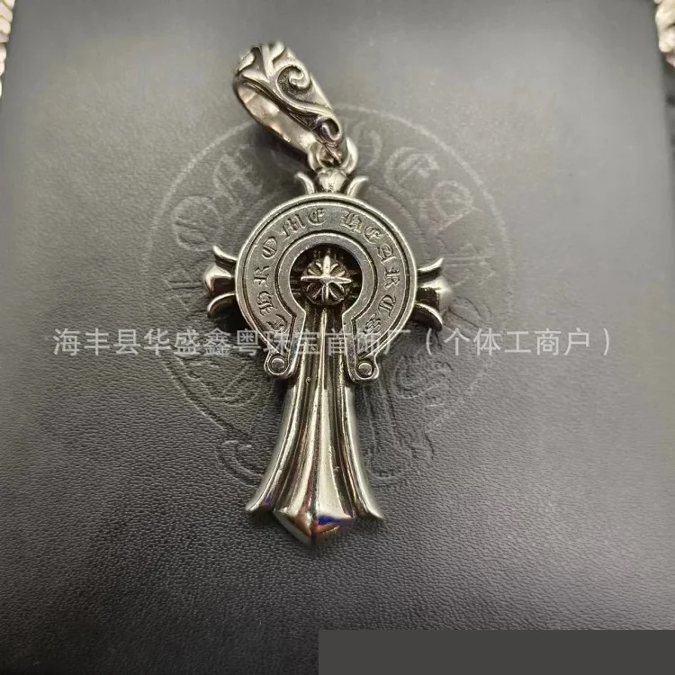 Crow European and American retro sword angel brand hip-hop sword cross pendant jewelry for men and women same style copper wholesale