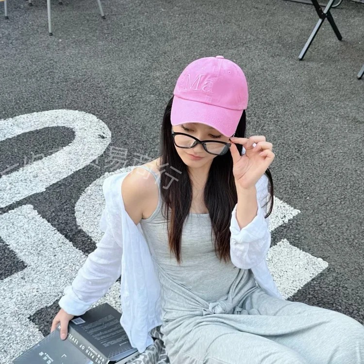 Korean matki baseball cap new heavy industry embroidered letter logo versatile retro peaked cap