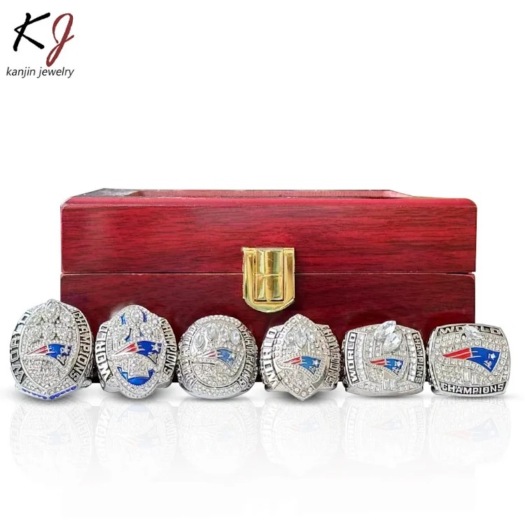 Championship Ring Super Bowl New England Patriots 6-Piece Set 2001 2003 2014 2016 2018