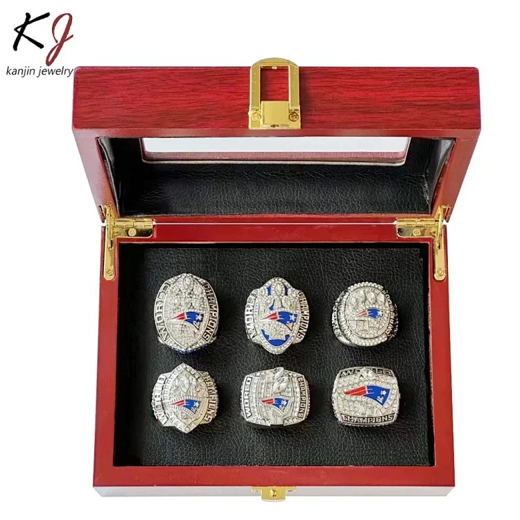 Championship Ring Super Bowl New England Patriots 6-Piece Set 2001 2003 2014 2016 2018