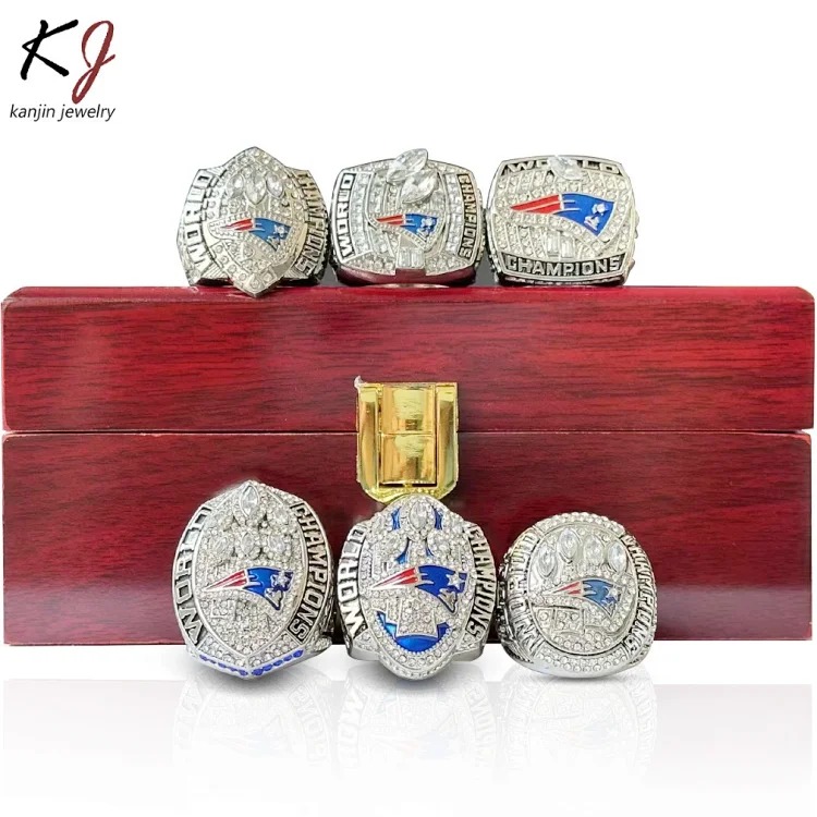 Championship Ring Super Bowl New England Patriots 6-Piece Set 2001 2003 2014 2016 2018