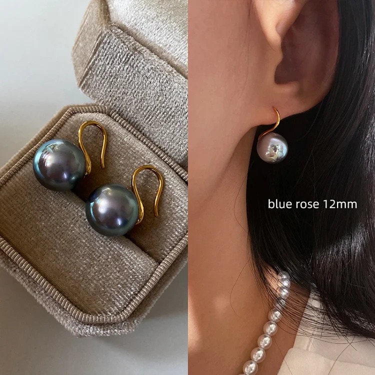 Pure silver high-end pearl earrings, women's high-end ear hook earrings, high-heeled shoes, pearl earrings 2025 new style