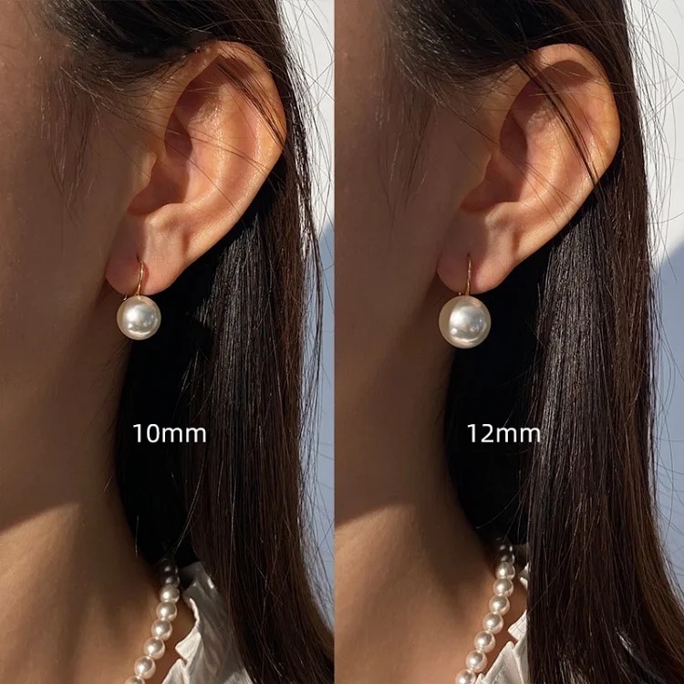 Pure silver high-end pearl earrings, women's high-end ear hook earrings, high-heeled shoes, pearl earrings 2025 new style