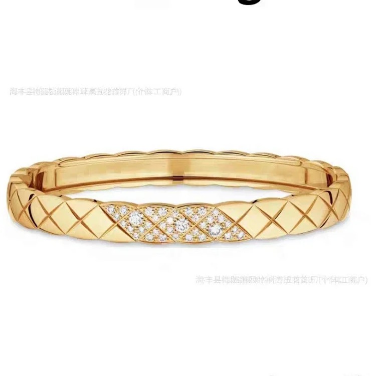 Xiaoxiangfeng coco rhombus diamond bracelet Seiko CNC plated 18k rose gold light luxury niche high-end bracelet