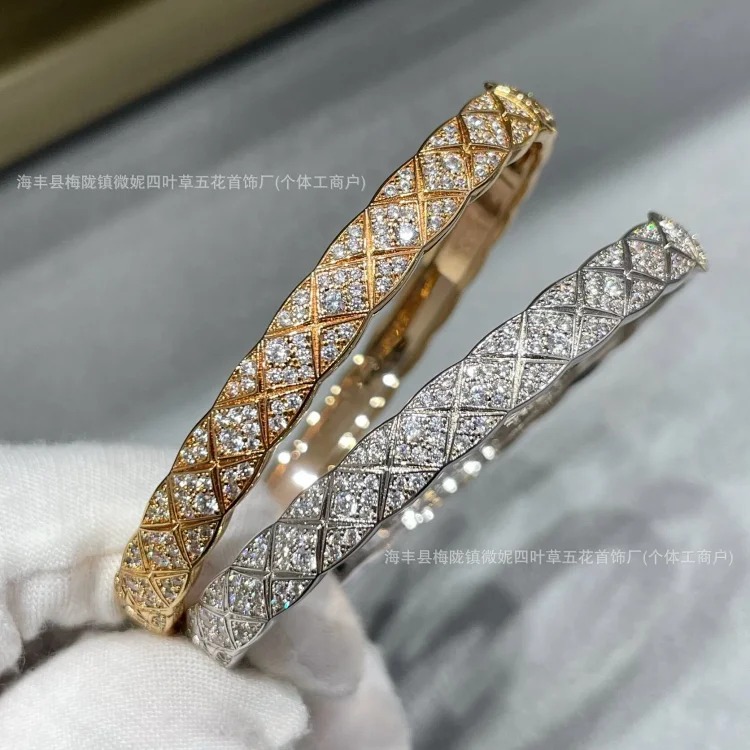 Xiaoxiangfeng coco rhombus diamond bracelet Seiko CNC plated 18k rose gold light luxury niche high-end bracelet