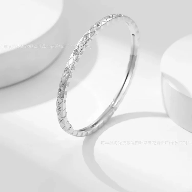 Xiaoxiangfeng coco rhombus diamond bracelet Seiko CNC plated 18k rose gold light luxury niche high-end bracelet
