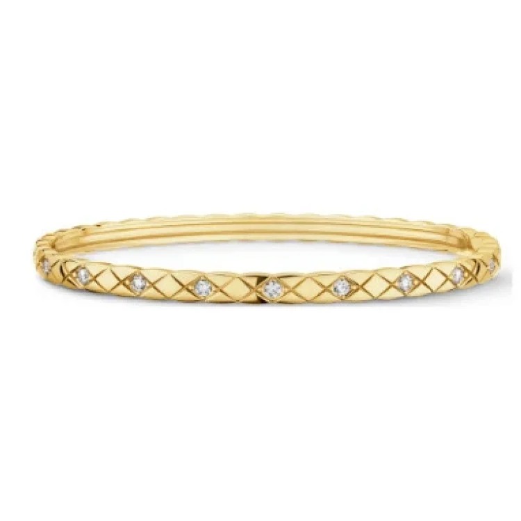 Xiaoxiangfeng coco rhombus diamond bracelet Seiko CNC plated 18k rose gold light luxury niche high-end bracelet