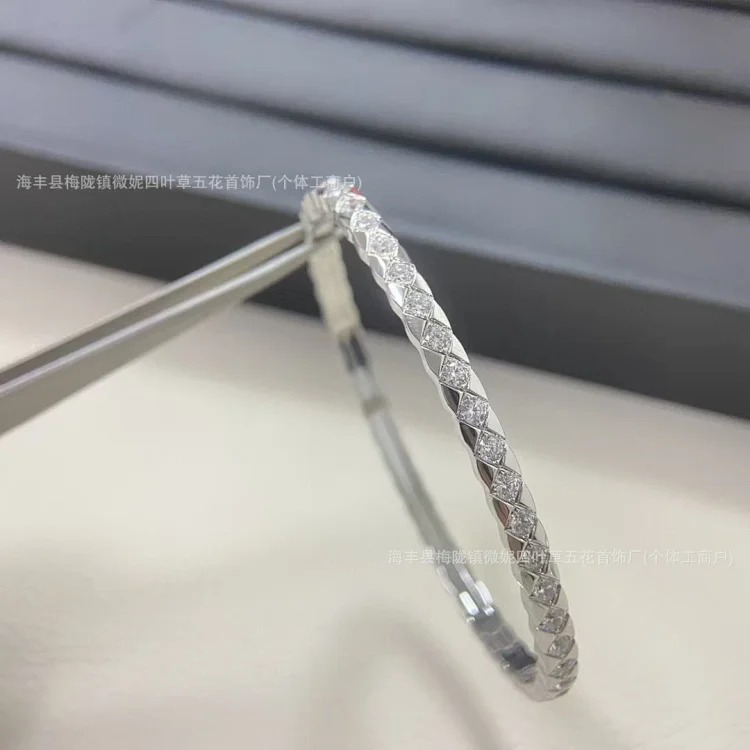 Xiaoxiangfeng coco rhombus diamond bracelet Seiko CNC plated 18k rose gold light luxury niche high-end bracelet