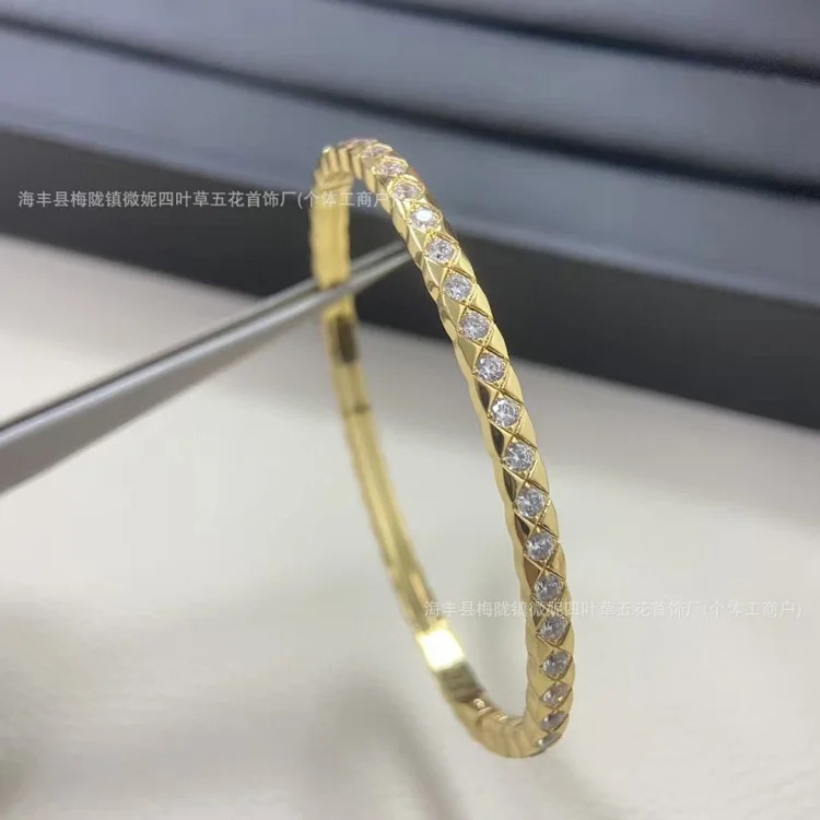 Xiaoxiangfeng coco rhombus diamond bracelet Seiko CNC plated 18k rose gold light luxury niche high-end bracelet