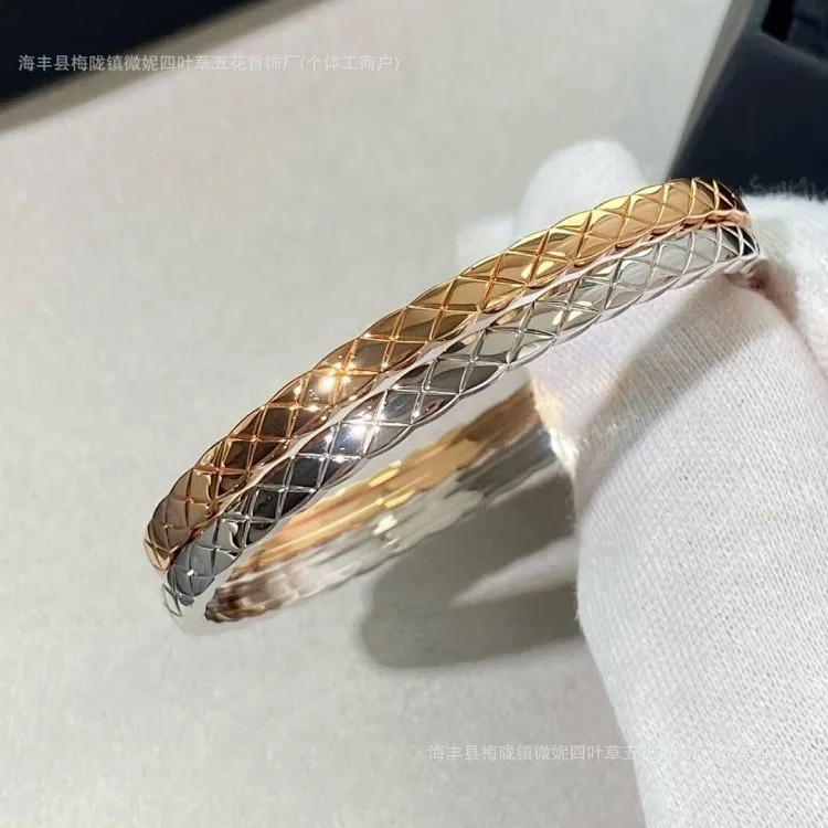Xiaoxiangfeng coco rhombus diamond bracelet Seiko CNC plated 18k rose gold light luxury niche high-end bracelet