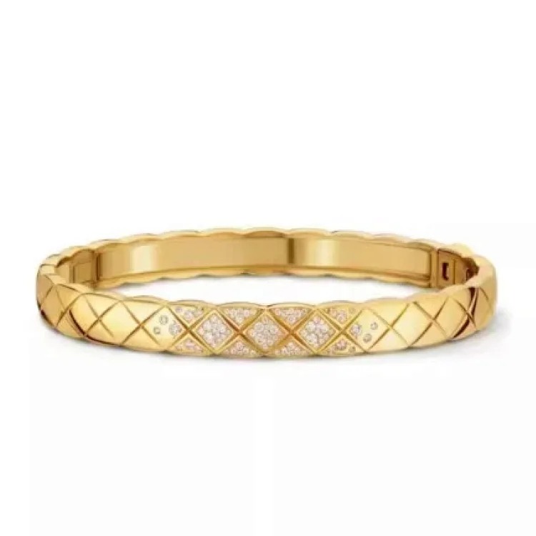 Xiaoxiangfeng coco rhombus diamond bracelet Seiko CNC plated 18k rose gold light luxury niche high-end bracelet