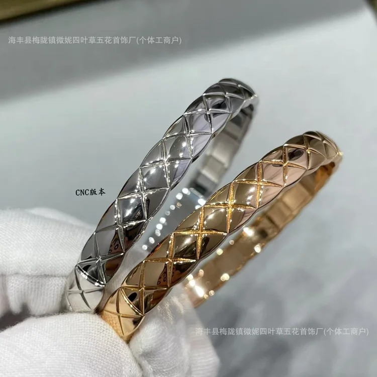 Xiaoxiangfeng coco rhombus diamond bracelet Seiko CNC plated 18k rose gold light luxury niche high-end bracelet