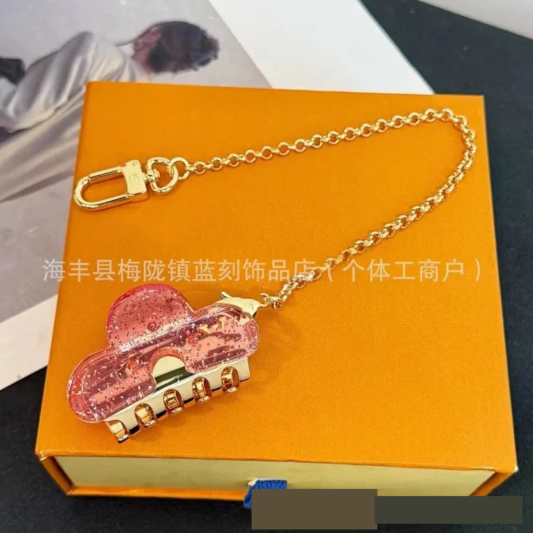 Acetate metal gripper pendant 2025 new printed shark clip pendant high-end bag small pendant