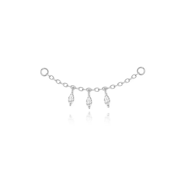 S925 sterling silver spliced ​​moissanite flat head thread piercing cartilage earrings light luxury ear bone nail piercing earrings