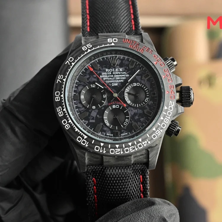 DX105-6 watch Rolex carbon fiber watch 40mm leather strap watch men's business watch