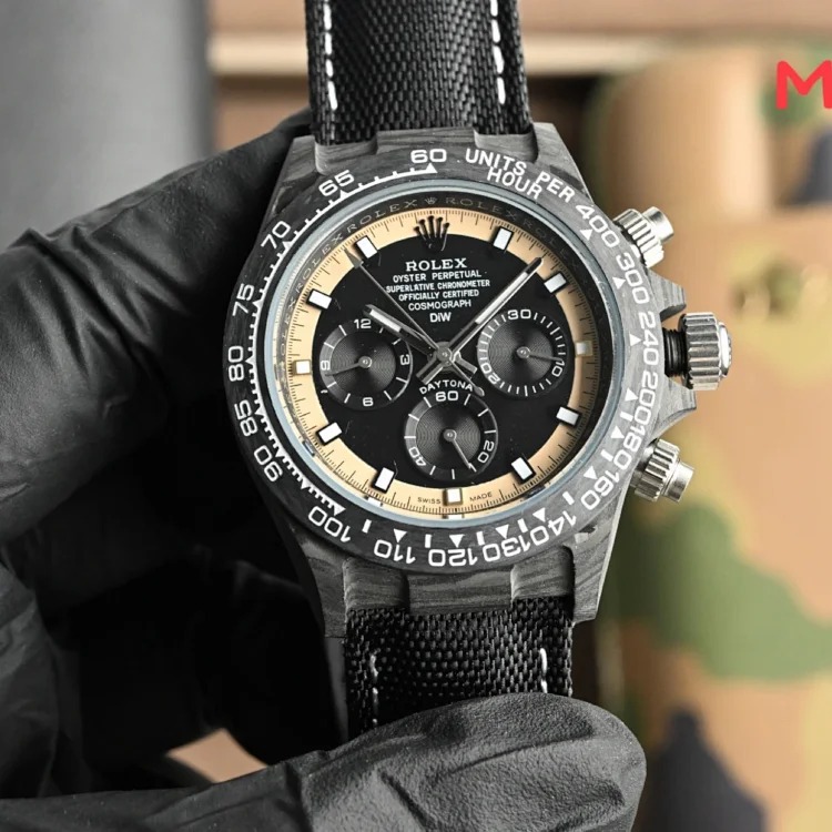 DX105-6 watch Rolex carbon fiber watch 40mm leather strap watch men's business watch