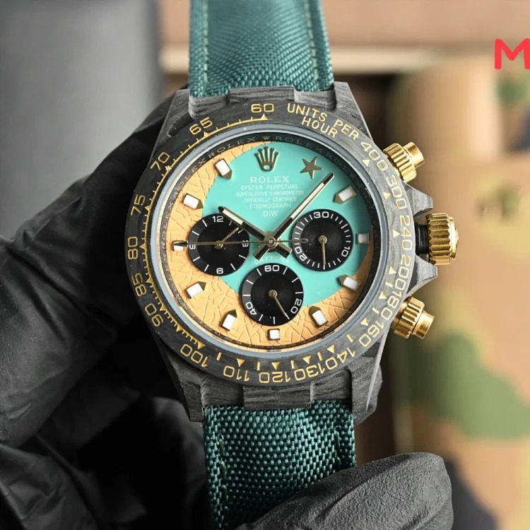 DX105-6 watch Rolex carbon fiber watch 40mm leather strap watch men's business watch