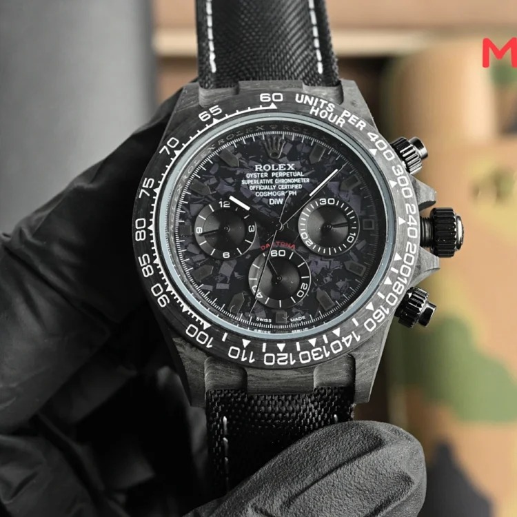 DX105-6 watch Rolex carbon fiber watch 40mm leather strap watch men's business watch