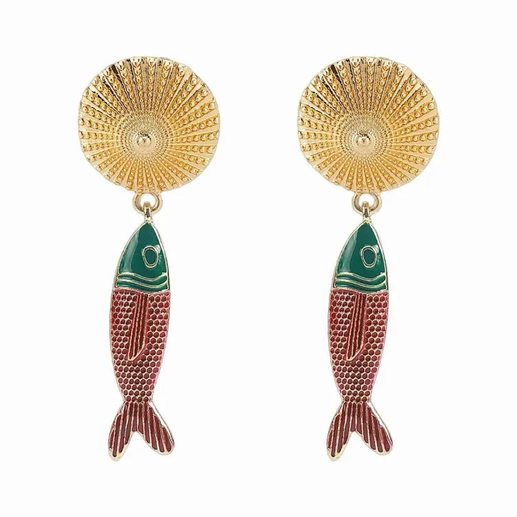 Summer bohemian vacation style accessories, marine life pendant earrings, light luxury and high-end foreign trade shell jewelry