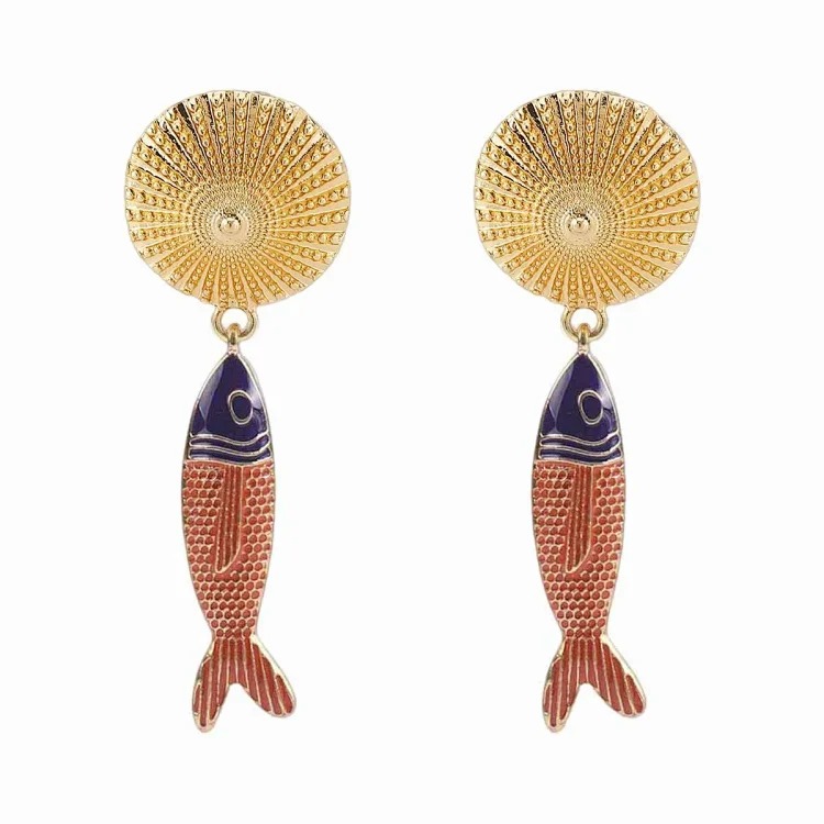 Summer bohemian vacation style accessories, marine life pendant earrings, light luxury and high-end foreign trade shell jewelry